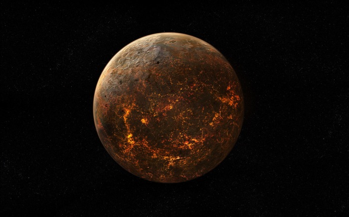 Planets Without Suns - Planet with hot, molten surface.